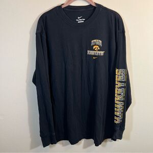 Nike Black Iowa Hawkeyes Long Sleeve Flame Shirt Large